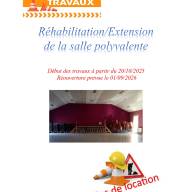 Infos travaux salle polyvalente à partir du 20/10/2025