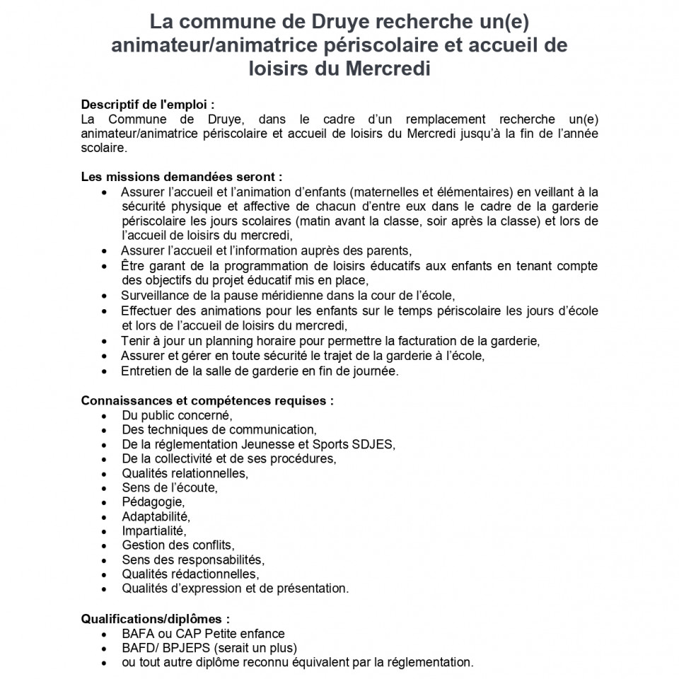 La Mairie recrute