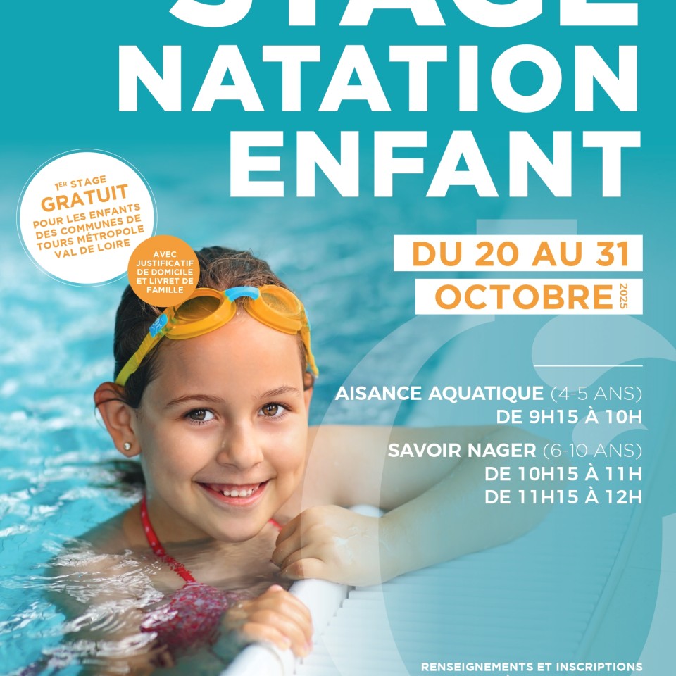 Stage natation enfant du 20 au 31 octobre 2025